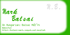 mark balsai business card